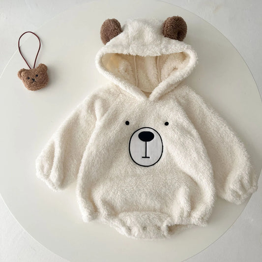 Baby Bear Embroide Pattern Soft Bodysuits