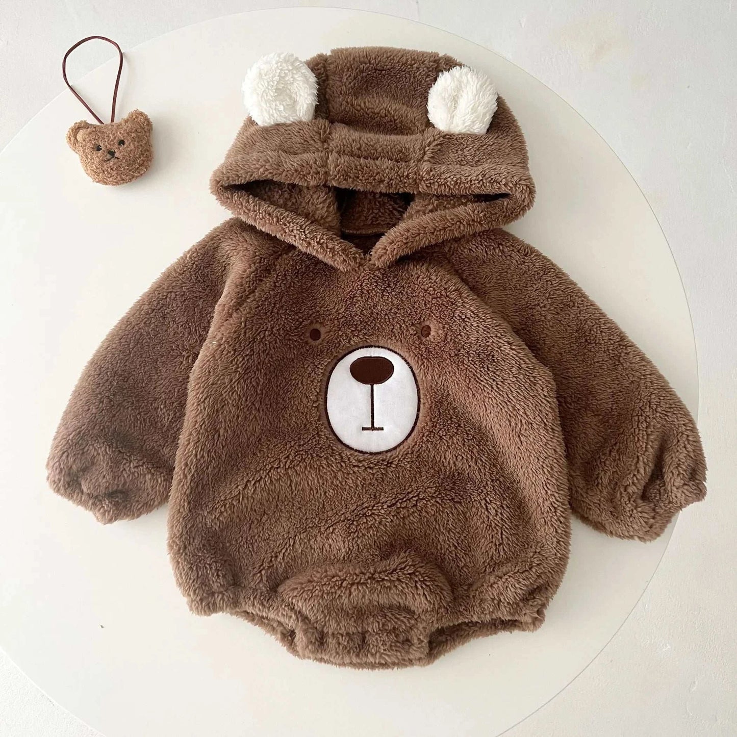 Baby Bear Embroide Pattern Soft Bodysuits